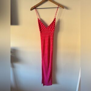 RESA Hot Pink Polka Dot Maxi Dress Small